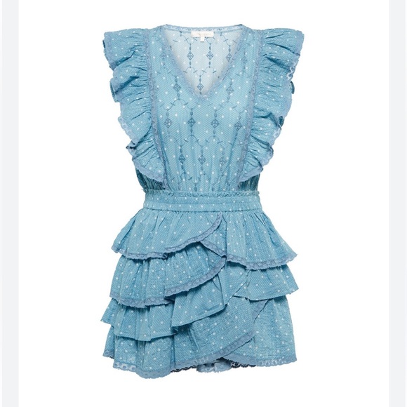 Love shack fancy Corelli Mini Dress - Blue Bonnet - Picture 6 of 9